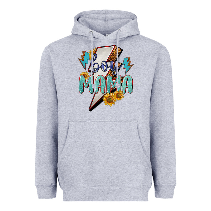 Boy Mama Lightning Bold Heavyweight Hoodie by NancyCooperArtShop | Teevron