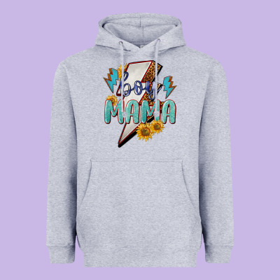 Boy Mama Lightning Bold Heavyweight Hoodie Designed By Nancycooperartshop