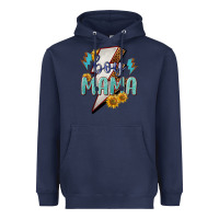 Navy boy mama lightning bold Heavyweight Hoodie - NancyCooperArtShop
