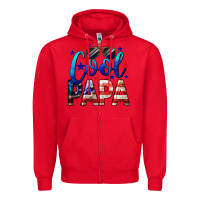 Red Cool Papa American Zipper Hoodie - LillyAllenDesigns