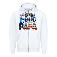 White Cool Papa American Zipper Hoodie - LillyAllenDesigns