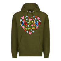 Army Green 100 days of school Premium Hoodie - Artiststas