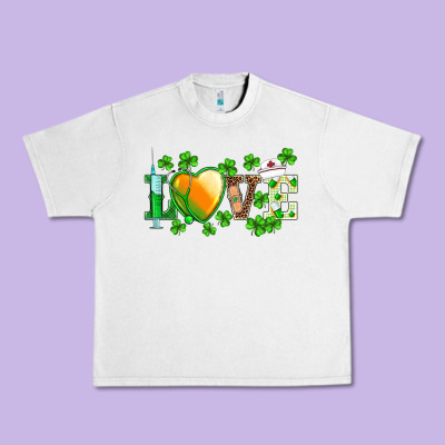 St.patrick's Nurse Love Heart Stethoscope Urban Heavy Tee Designed By Barkaloodesign