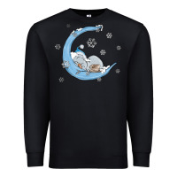 Black snowman and moon Premium Sweatshirt - MaliasSmallBusiness