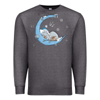 Charcoal Heather snowman and moon Premium Sweatshirt - MaliasSmallBusiness