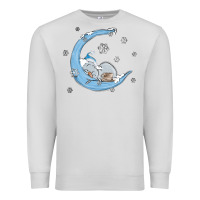 Dove Grey snowman and moon Premium Sweatshirt - MaliasSmallBusiness