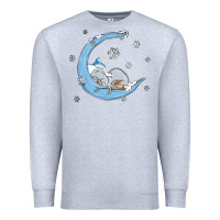 Heather Grey snowman and moon Premium Sweatshirt - MaliasSmallBusiness
