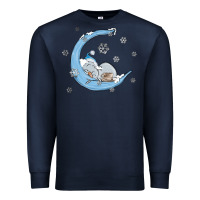 Navy snowman and moon Premium Sweatshirt - MaliasSmallBusiness