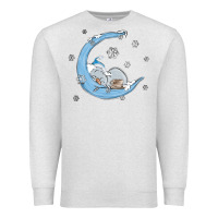 Oatmeal Heather snowman and moon Premium Sweatshirt - MaliasSmallBusiness
