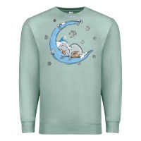 Seafoam snowman and moon Premium Sweatshirt - MaliasSmallBusiness