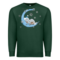 Sports Green snowman and moon Premium Sweatshirt - MaliasSmallBusiness