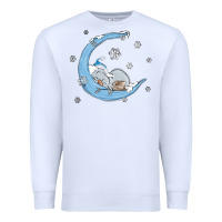 White snowman and moon Premium Sweatshirt - MaliasSmallBusiness