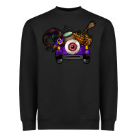Black Halloween Truck Heavyweight Sweatshirt - CowhideDigitalArt