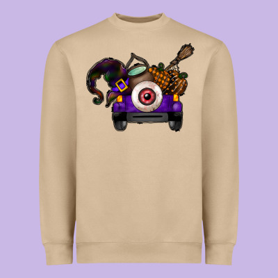 Halloween Truck Heavyweight Sweatshirt Designed By Cowhidedigitalart