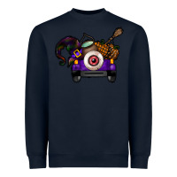 Navy Halloween Truck Heavyweight Sweatshirt - CowhideDigitalArt