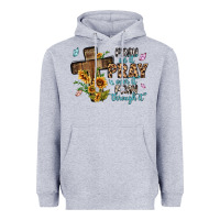 Heather Grey pray on it pray over it pray through it Heavyweight Hoodie - MaliasSmallBusiness