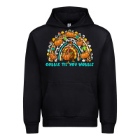 Black Gobble Til You Wobble with Rainbow Urban Hoodie - texasbilliewilder