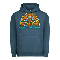 Pigment Midnight Navy Gobble Til You Wobble with Rainbow Urban Hoodie - texasbilliewilder