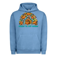 Pigment Pebble Blue Gobble Til You Wobble with Rainbow Urban Hoodie - texasbilliewilder