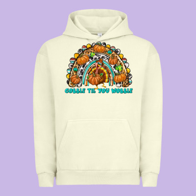 Gobble Til You Wobble With Rainbow Urban Hoodie Designed By Texasbilliewilder