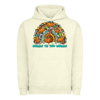 Pigment Pistachio Gobble Til You Wobble with Rainbow Urban Hoodie - texasbilliewilder