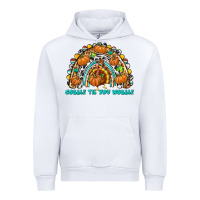 White Gobble Til You Wobble with Rainbow Urban Hoodie - texasbilliewilder