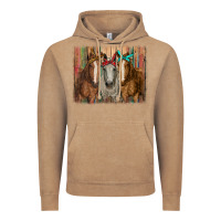 Vintage Coffee horses with bandanas Vintage Hoodie - RanaPortraitStore