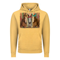 Vintage Mustard horses with bandanas Vintage Hoodie - RanaPortraitStore