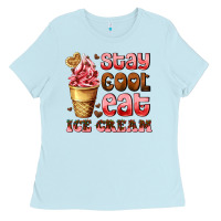 Stay Cool Eat Ice Cream Ladies Tee | Teevron