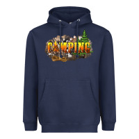 Navy camping Heavyweight Hoodie - NancyCooperArtShop