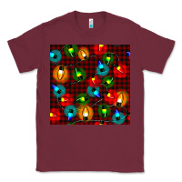 Burgundy christmas lights seamless pattern Classic Tee - BundleAndBundleShop