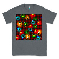 Charcoal Heather christmas lights seamless pattern Classic Tee - BundleAndBundleShop