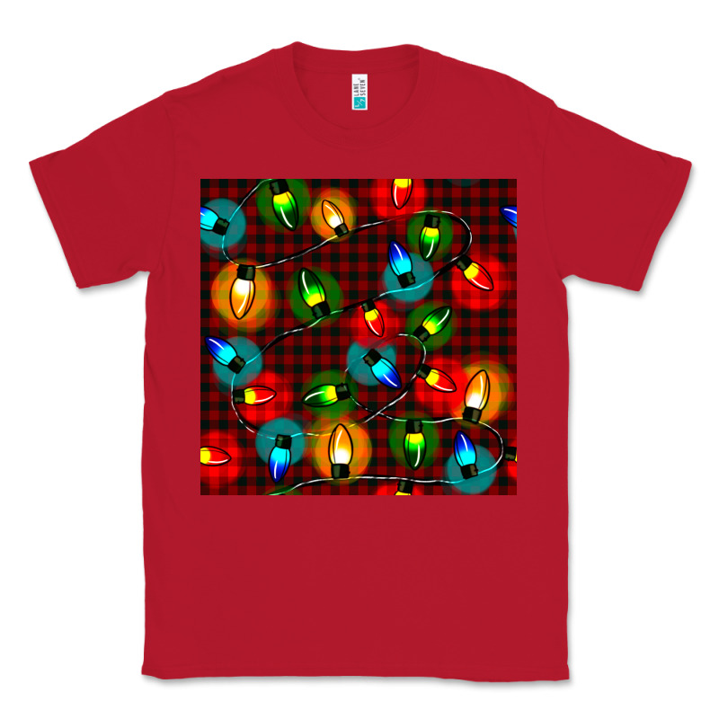 Christmas Lights Seamless Pattern Classic Tee by BundleAndBundleShop | Teevron