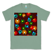 Sage christmas lights seamless pattern Classic Tee - BundleAndBundleShop