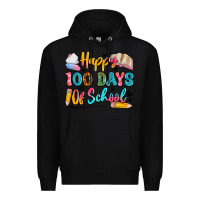 Black happy 100 days of school Premium Hoodie - Artiststas