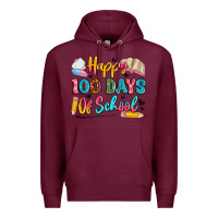 Burgundy happy 100 days of school Premium Hoodie - Artiststas