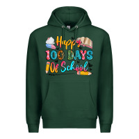 Sports Green happy 100 days of school Premium Hoodie - Artiststas