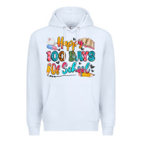 White happy 100 days of school Premium Hoodie - Artiststas