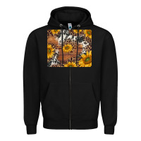 Black sunflowers cowhide leopard mousepad Zipper Hoodie - Jasminsmagicworld