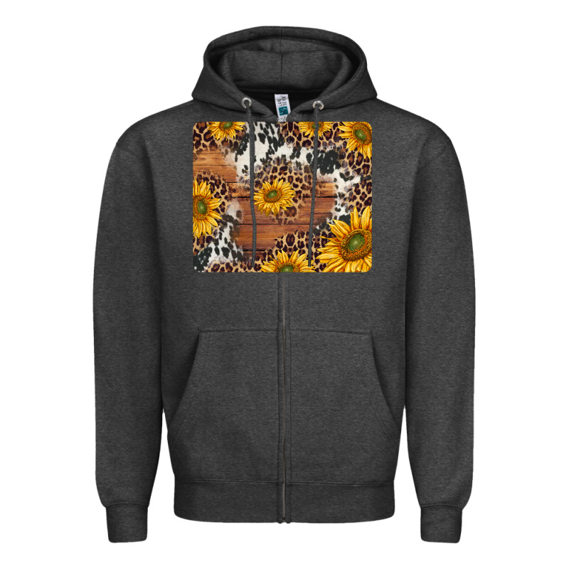 Sunflowers Cowhide Leopard Mousepad Zipper Hoodie by Jasminsmagicworld | Teevron