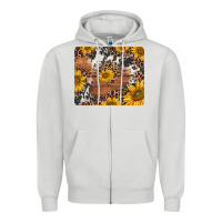 Dove Grey sunflowers cowhide leopard mousepad Zipper Hoodie - Jasminsmagicworld