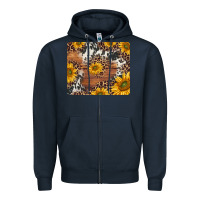 Navy sunflowers cowhide leopard mousepad Zipper Hoodie - Jasminsmagicworld