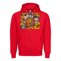 Red sunflowers cowhide leopard mousepad Zipper Hoodie - Jasminsmagicworld