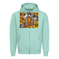 Seafoam sunflowers cowhide leopard mousepad Zipper Hoodie - Jasminsmagicworld