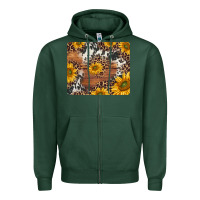 Sports Green sunflowers cowhide leopard mousepad Zipper Hoodie - Jasminsmagicworld