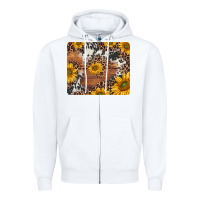 White sunflowers cowhide leopard mousepad Zipper Hoodie - Jasminsmagicworld