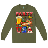 Army Green party in the usa Long Sleeve Tee - AdoDesignShop