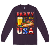 Plum party in the usa Long Sleeve Tee - AdoDesignShop