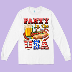 Party In The Usa Long Sleeve Tee Designed By Adodesignshop