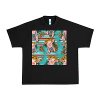 Black turquoise baby pig seamless pattern Urban Heavy Tee - HRA Design Shop